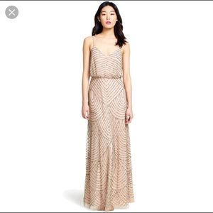 Adrianna Papell long deco beaded gown